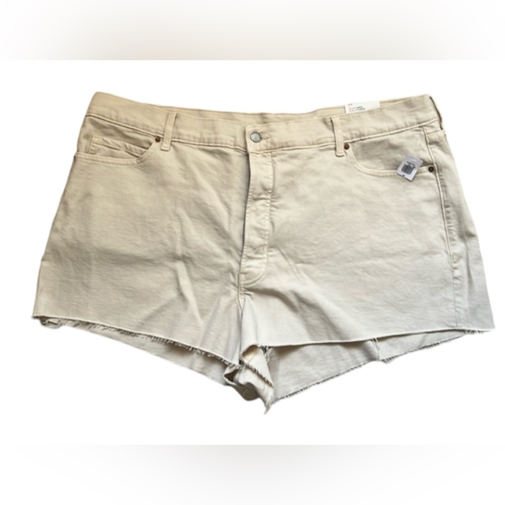 OLD NAVY Cream Sky High A Line Button Up Shorts Size 24